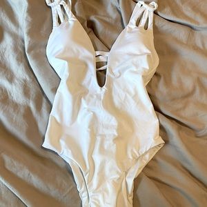 White Becca Swim One Piece Bathing Suit